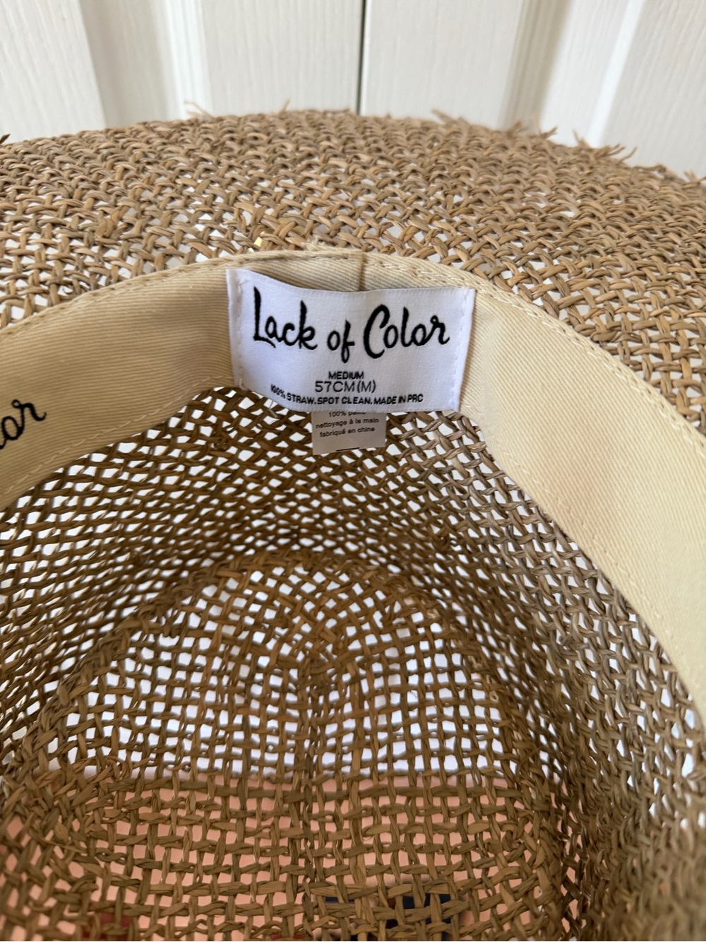 Lack Of Color Wide Brim Straw Sun Hat in Natural Tan - Picture 2 of 2